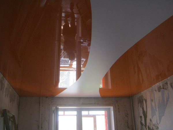 Фотографии потолков комбинированные разными полотнами