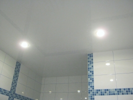 Натяжной потолок в ванной
